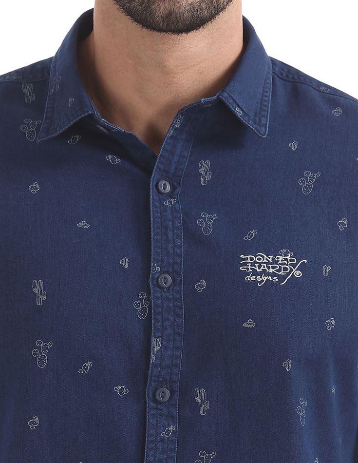 Ed Hardy Men Casual Wear Printed Shirt